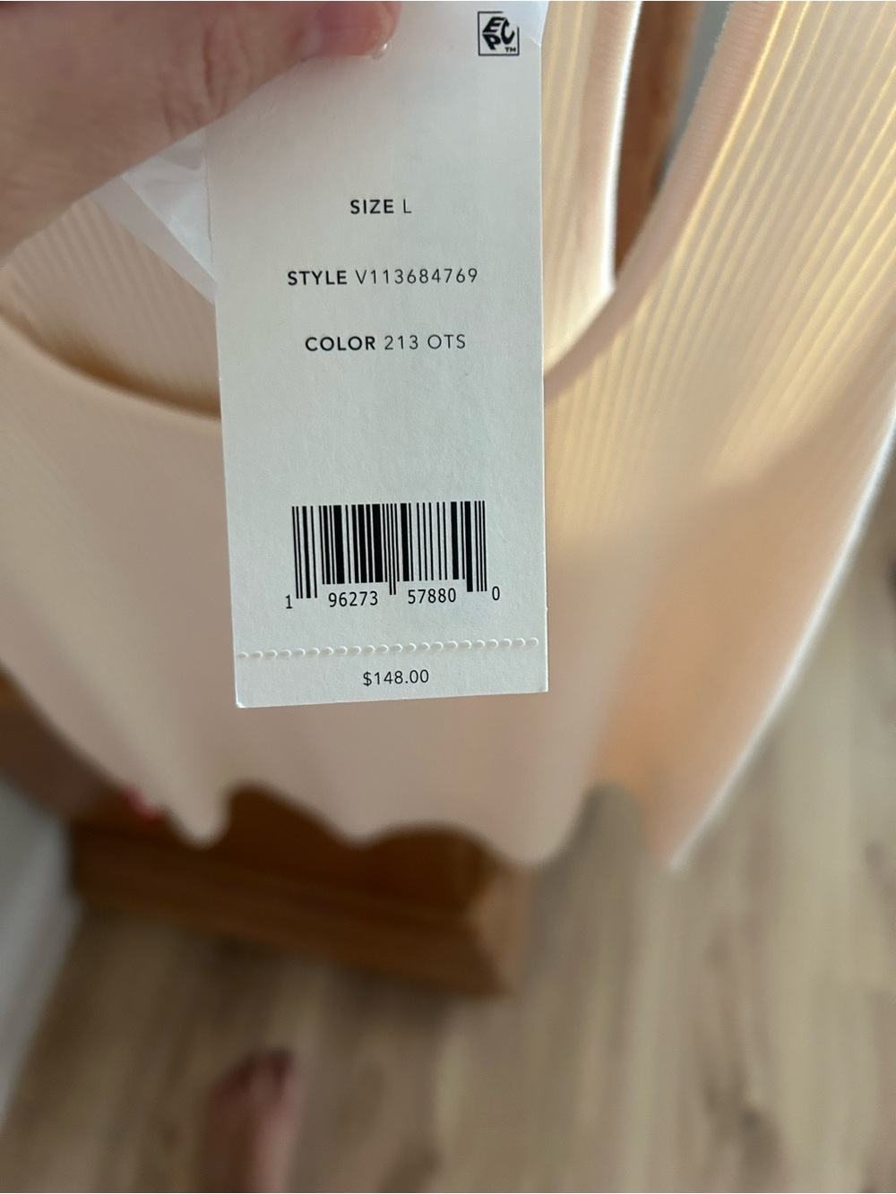 Vince Cream Ribbed Racerback Tank Top - Picture 4 of 5